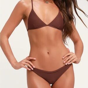 Rhythm. Brown Ribbed Bikini